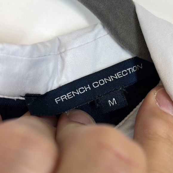 French Connection Women's Navy & White Fresh Jersey Classic Jumper Top Size M - Picture 4 of 6